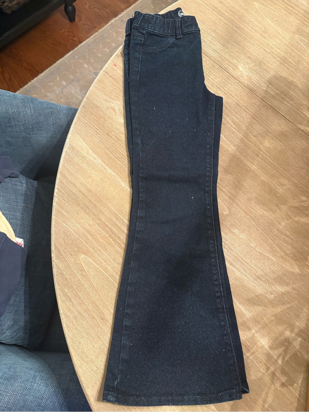 Girl’s Size 7-8 Soft Shimmer Wonder Nation dark Denim Stretch Flare Jeans